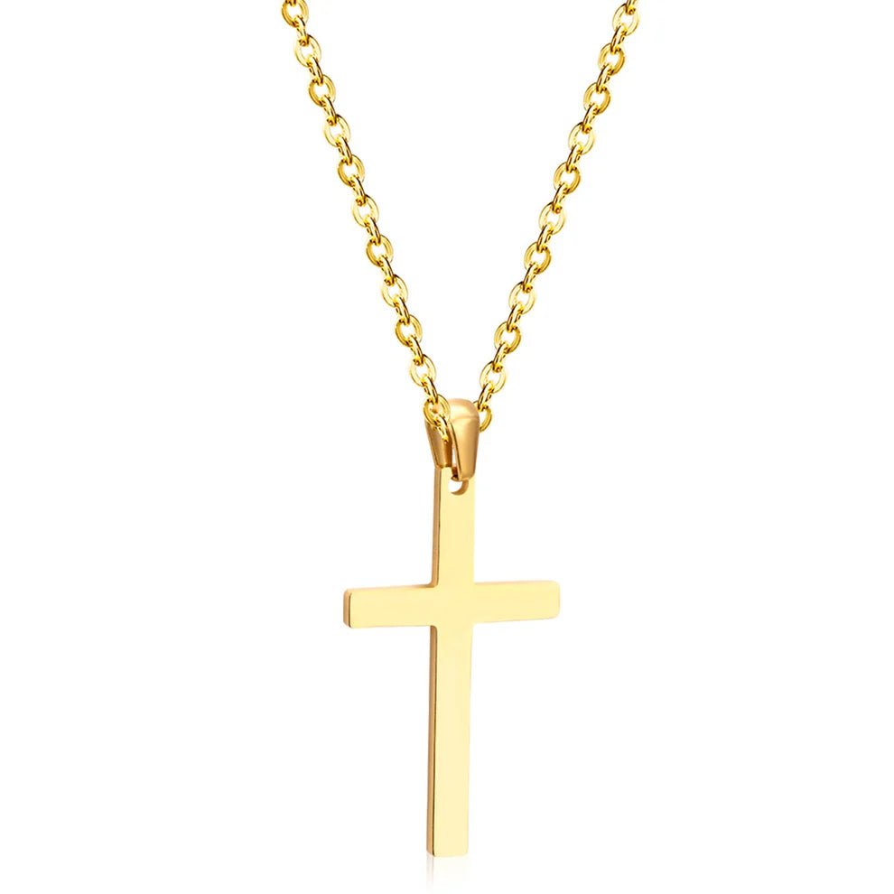 Sleek Cross Pendant Necklace